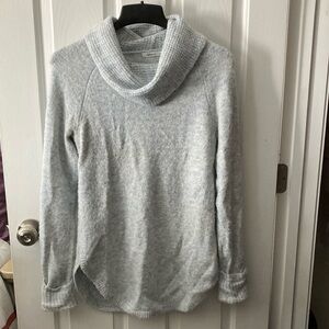 Cozy Light Gray Cowl Neck Sweater